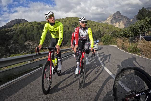 Intermarche Wanty Cycling Team Winter Training Camp {year} L ALFAS DEL PI, SPAIN - JANUARY 16 : Rutsch Jonas (GER) of Intermarche - Wanty, Rota Lorenzo (ITA) of Intermarche - Wanty pictured during a training session at the Intermarche Wanty UCI World Team winter stage camp as part of the preparation for the new 2025 season on January 16, 2025 in L Alfas del Pi, Spain, 16 01 2025 L Alfas del Pi Spain  Copyright: xVincentxKalutx