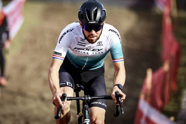 Dutch Joris Nieuwenhuis pictured in action during a training session before the cyclocross cycling event in Benidorm, Spain, Saturday 18 January 2025, stage 12 14 in the UCI World Cup competition. DAVIDxPINTENS x110677088x