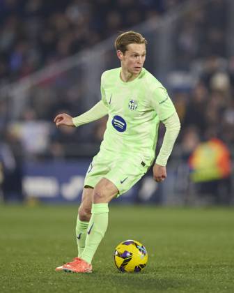 Getafe CF v FC Barcelona, Barca - LaLiga EA Sports Frenkie de Jong of FC Barcelona in action during the LaLiga EA Sports match between Getafe CF and FC Barcelona at Coliseum Alfonso Perez on January 18, 2025, in Getafe, Spain. Getafe Coliseum Alfonso Perez Madrid Spain RL_GETvFCB_000128 Copyright: xRicardoxLarreinax