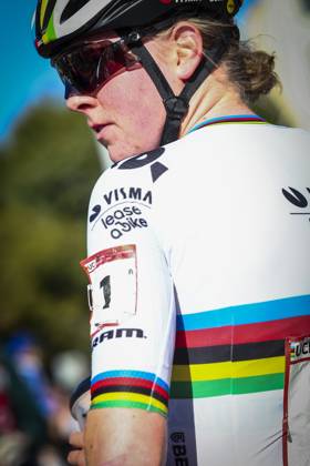 Dutch Fem Van Empel pictured after the women s elite race at the cyclocross cycling event in Benidorm, Spain, Sunday 19 January 2025, stage 12 14 in the UCI World Cup competition. DAVIDxPINTENS x110728281x