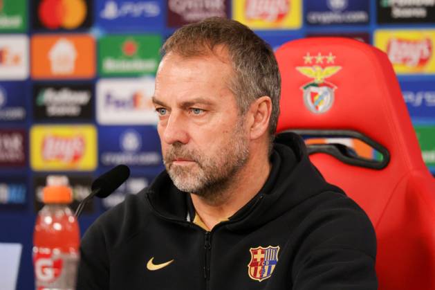 Portugal, Estadio do SL Benfica Lisbon 20 January 2025 Uefa Champions League phase 2024 25 Matchday 7, Press conference , Training S L Benfica FC Barcelona v l Coach Hansi Flick FC Barcelona at the press conference Copyright: HMBxMedia FernandoxSoares