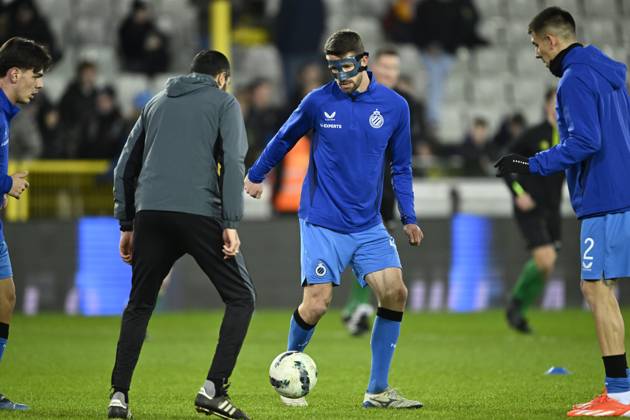 Club Brugge v KV Kortrijk - Jupiler Pro League BRUGGE, BELGIUM - JANUARY 25 : Mechele Brandon defender of Club Brugge pictured during a pre match warming up exercise prior to the Jupiler Pro League match between Club Brugge and KV Kortrijk on January 25, 2025 in Brugge, Belgium, 25 01 2025 Brugge Belgium Copyright: xNicoxVereeckenx
