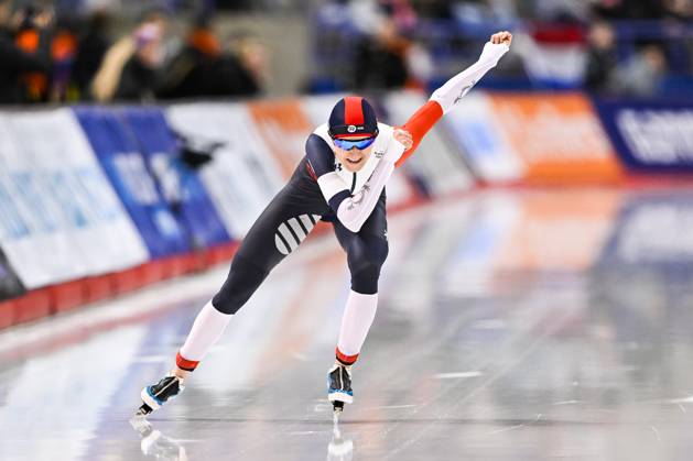CALGARY, AB, CANADA - JANUARY 25: Martina Sablikova (CZE) races during the 1500m Women Division A at ISU World Cup Speed skating, Eisschnelllauf 3 on January 25, 2025 at Olympic Oval in Calgary, AB, Canada (Photo by David Kirouac) Calgary Olympic Oval AB Canada Copyright: xDavidxKirouacx