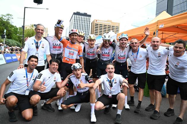26-01-2025 Tour Down Under; Tappa 06 Adelaide City Council; 2025, Uae Team Emirates - Xrg; Narvaez, Jhonnatan; Agostini, Andrea; Adelaide; 