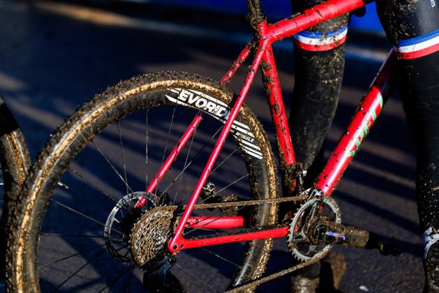 Bike mud during the World Cup Cyclo Cross 2024 2025 in HOOGERHEIDE, Netherlands on 26 january 2025, photo by Jules van Iperen EYE4images DeFodi Images Defodi 746 211088 Defodi-746