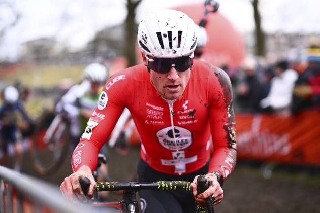 UCI Cyclocross World Cup Hoogerheide 2025 HOOGERHEIDE, THE NETHERLANDS - JANUARY 26 : Kuhn Kevin (SUI) of Charles Liegeois Roastery Cx during the 12th and final leg of the UCI Cyclocross World Cup series 2024-2025 in Hoogerheide, The Netherlands, 26 01 2025 Hoogerheide The Netherlands  Copyright: xGvgx