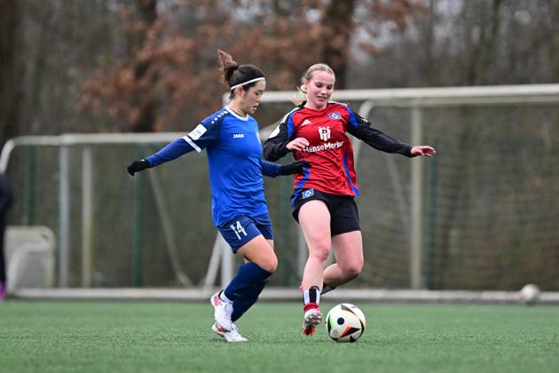 Soccer I Women I Season 2024 2025 I Test match I Hamburger SV 1 FFC Turbine Potsdam I 26 01 2025 Sara Ito 14, 1 FFC Turbine Potsdam Jonna Maj Wrede HSV Norderstedt Paul Hauenschild Sportanlage Schleswig Holstein Germany Copyright: xLobeca FelixxSchlikisx