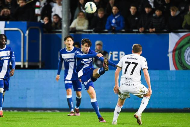 Gent s Tiago Araujo pictured in action during a soccer match between OH Leuven and KAA Gent, Sunday 26 January 2025 in Heverlee, on day 23 of the 2024-2025 season of the Jupiler Pro League first division of the Belgian championship. JILLxDELSAUX  x111239922x