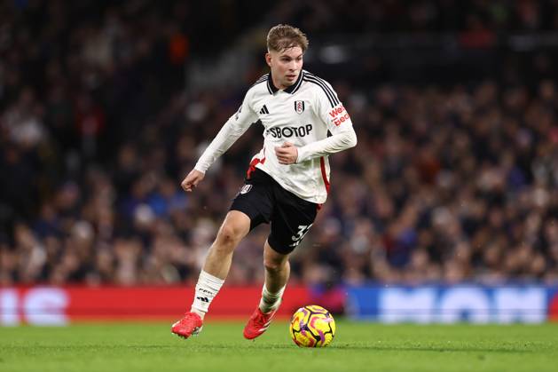Fulham gegen Manchester United 26. Januar 2025, London Premier League Fußball Fulham gegen Manchester United Emile Smith Rowe von Fulham Foto Jacques Feeney Abseits London UK Copyright: xJacquesxFeeneyx xOffsidexOffside