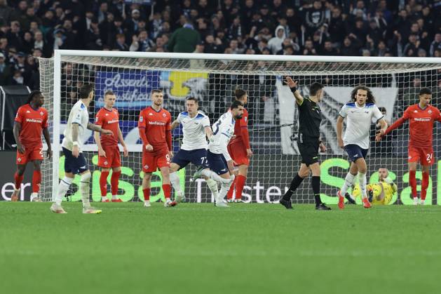 CALCIO - Serie A - SS Lazio vs ACF Fiorentina Lazioâ??s Serbian defender Adam Marusic celebrates after scoring a goal during the Serie A football match SS Lazio vs Fiorentina at Olimpico Stadium on January 26, 2025, in Rome. Rome Italy  Copyright: xIPAxSport ABACAx