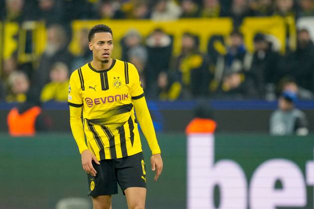 Felix Nmecha Borussia Dortmund looks on during the UEFA Champions League 2024 25 League Phase MD6 match between Borussia Dortmund and FC Barcelona at Signal Iduna Park on December 11, 2024 in Dortmund, Germany Photo by Alex Gottschalk DeFodi Images Defodi 001 ar20241211 1324290 Defodi-001