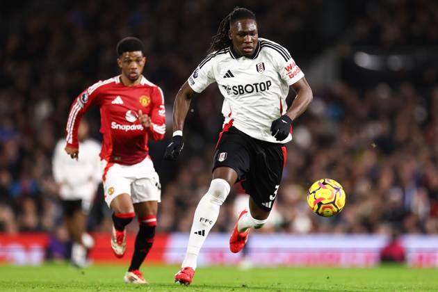 Fulham gegen Manchester United 26. Januar 2025, London Premier League Fußball Fulham gegen Manchester United Calvin Bassey von Fulham Foto Jacques Feeney Abseits London UK Copyright: xJacquesxFeeneyx xOffsidexOffside