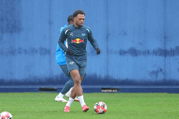 RB Leipzig training Champions League Leipzig, 28 01 2025, RBL training center, UEFA Champions League, RB LEIPZIG final training before tomorrows match at Sturm Graz , In the picture Lois Openda , For editorial use only Editorial use only ,