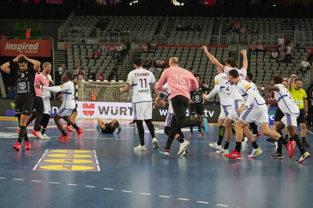 Handball - IHF Men s World Championship, WM, Weltmeisterschaft - France V Egypt Celebration Team France during the IHF Men s World Championship 2025, Quarter-Finals Handball match between France and Egypt on 28 January 2025 at Arena Zagreb in Zagreb, Croatia - Photo Laurent Lairys ABACAPRESS.COM Zagreb Croatia  Copyright: xLairysxLaurent ABACAx