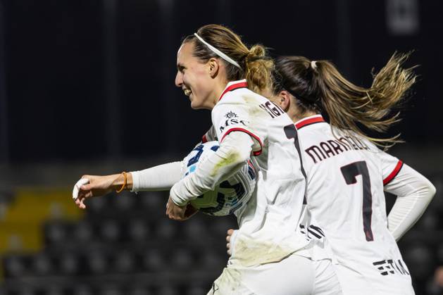 CALCIO - Serie A Femminile - US Sassuolo vs AC Milan Valery Vigilucci celebrates the goal during the Serie A Femminile match between Sassuolo Women and Milan Women at Stadio Enzo Ricci Sassuolo on January 2, 2025 in Sassuolo, Italy. Sassuolo Italy  Copyright: xIPAxSport ABACAx