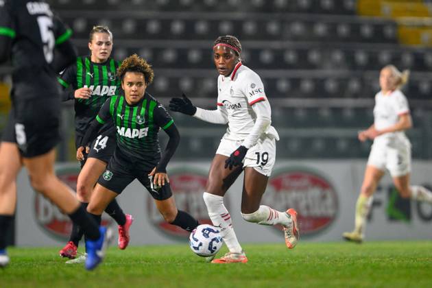 CALCIO - Serie A Femminile - US Sassuolo vs AC Milan Evelyn Ijeh ( AC Milan ) Kassandra Missipo ( U.S. Sassuolo Calcio ) during US Sassuolo vs AC Milan, Italian football Serie A Women match in Sassuolo, Italy, February 01 2025 Sassuolo Italy  Copyright: xIPAxSport ABACAx