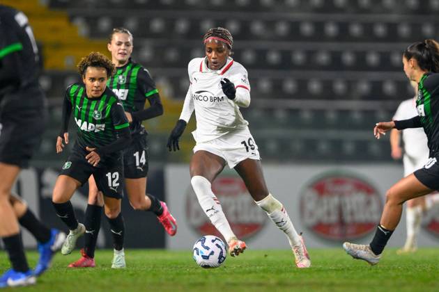 CALCIO - Serie A Femminile - US Sassuolo vs AC Milan Evelyn Ijeh ( AC Milan ) Kassandra Missipo ( U.S. Sassuolo Calcio ) during US Sassuolo vs AC Milan, Italian football Serie A Women match in Sassuolo, Italy, February 01 2025 Sassuolo Italy  Copyright: xIPAxSport ABACAx