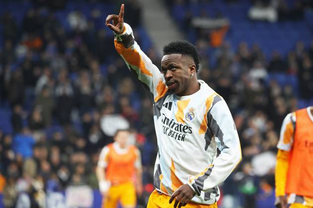 RCD Espanyol de Barcelona v Real Madrid CF - La Liga EA Sports Vinicius Junior trains before the match between RCD Espanyol and Real Madrid CF, corresponding to week 22 of LaLiga EA Sports, at the RCDE Stadium in Barcelona, Spain, on February 1, 2025. Barcelona Barcelona Spain Copyright: xUrbanandsportx originalFilename:urbanandsport-rcdespan250201_npXmQ