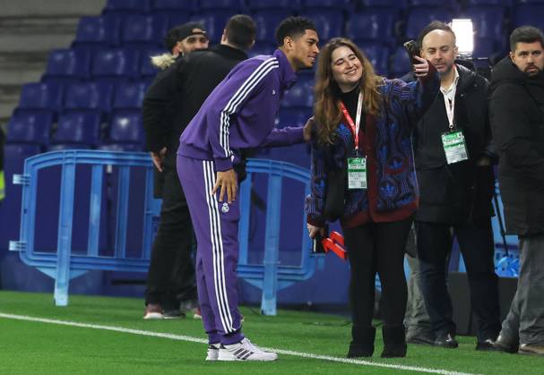 RCD Espanyol de Barcelona v Real Madrid CF - La Liga EA Sports Jude Bellingham is present before the match between RCD Espanyol and Real Madrid CF, corresponding to week 22 of LaLiga EA Sports, at the RCDE Stadium in Barcelona, Spain, on February 1, 2025. Barcelona Barcelona Spain Copyright: xUrbanandsportx originalFilename:urbanandsport-rcdespan250201_npfDm