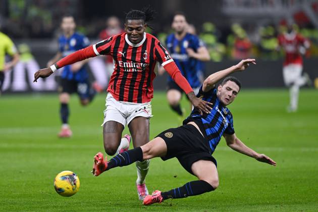 Db Milano 02 02 2025 - campionato di calcio serie A Milan-Inter foto Daniele Buffa Image nella foto: Rafael Leao-Benjamin Pavard