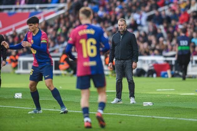 FC Barcelona, Barca v DEPORTIVO ALAVES. OLIMPIC STADIUM LLUIS COMPANYS. MONTJUIC,BARCELONA. February 2,2025 FC BARCELONA vs DEPORTIVO ALAVES. February 2, 2025 Hansi Flick head coach of FC Barcelona during the match between FC Barcelona and Deportivo Alaves corresponding to the twenty two day of La Liga EA Sports at Olimpic Stadium Lluis Companys of Montjuic in Barcelona, Spain. Barcelona ESP Copyright: xS.xRosx