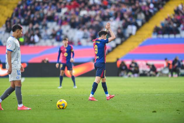 FC Barcelona, Barca v DEPORTIVO ALAVES. OLIMPIC STADIUM LLUIS COMPANYS. MONTJUIC,BARCELONA. February 2,2025 FC BARCELONA vs DEPORTIVO ALAVES. February 2, 2025 Robert Lewandowski (9) of FC Barcelona during the match between FC Barcelona and Deportivo Alaves corresponding to the twenty two day of La Liga EA Sports at Olimpic Stadium Lluis Companys of Montjuic in Barcelona, Spain. Barcelona ESP Copyright: xS.xRosx
