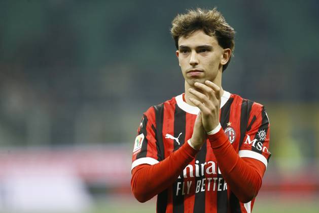 JOAO FELIX SEQUEIRA, Milan, Coppa Italia, Italian Cup, 2024-25, Milan vs Roma 3-1, 05-02-2025, Azione, Action, Single shot, Gesti COPPA ITALIA 2024-25 MILAN-ROMA 3-1