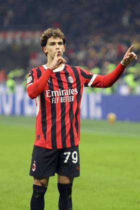 JOAO FELIX SEQUEIRA, Milan, Coppa Italia, Italian Cup, 2024-25, Milan vs Roma 3-1, 05-02-2025, Esultanza, Celebration, Jubel COPPA ITALIA 2024-25 MILAN-ROMA 3-1
