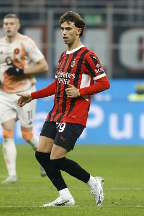 JOAO FELIX SEQUEIRA, Milan, Coppa Italia, Italian Cup, 2024-25, Milan vs Roma 3-1, 05-02-2025, Azione, Action, Single shot COPPA ITALIA 2024-25 MILAN-ROMA 3-1