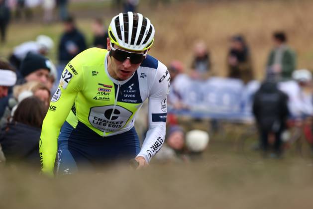 Belgian Thijs Aerts pictured in action during the men elite race of the Noordzeecross cyclocross cycling event in Middelkerke, the eighth and last race of the Superprestige competition on Saturday 08 February 2025. DAVIDxPINTENS  x111985622x