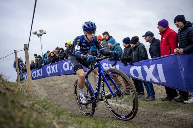 Dutch Lars Van Der Haar pictured in action during the men elite race of the Noordzeecross cyclocross cycling event in Middelkerke, the eighth and last race of the Superprestige competition on Saturday 08 February 2025. DAVIDxPINTENS  x111995914x