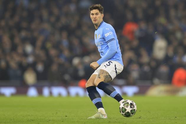 Manchester City v Real Madrid Champions League 11 02 2025. John Stones (5) of Manchester City passes the ball the Champions League match between Manchester City and Real Madrid at the Etihad Stadium, Manchester, England on 11 February 2025. Manchester Etihad Stadium Manchester England Editorial use only , Copyright: xConorxMolloyx PSI-21439-0032