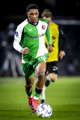 Feyenoord Rotterdam midfielder Givairo Read during the match NAC Feyenoord at the Rat Verlegh stadium for the Dutch Eredivisie season 2024 2025 in BREDA, Netherlands on 15 february 2025, photo by Marcel van Dorst EYE4images DeFodi Images Defodi 746 216370 Defodi-746
