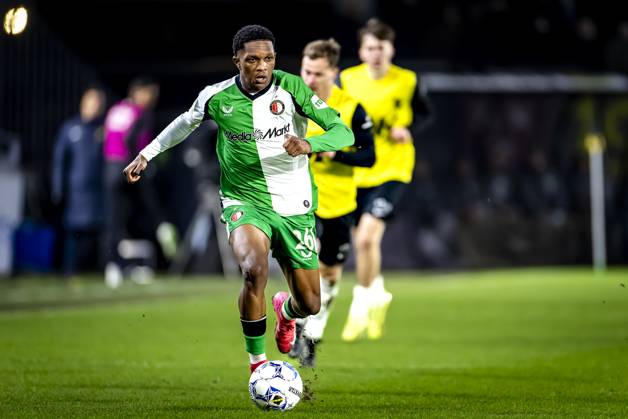 Feyenoord Rotterdam midfielder Givairo Read during the match NAC Feyenoord at the Rat Verlegh stadium for the Dutch Eredivisie season 2024 2025 in BREDA, Netherlands on 15 february 2025, photo by Marcel van Dorst EYE4images DeFodi Images Defodi 746 216371 Defodi-746