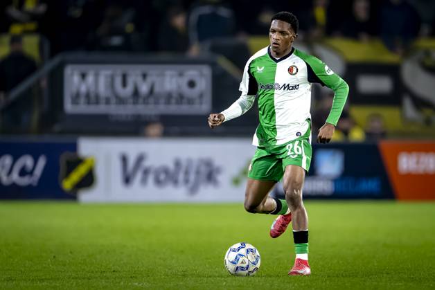 Feyenoord Rotterdam midfielder Givairo Read during the match NAC Feyenoord at the Rat Verlegh stadium for the Dutch Eredivisie season 2024 2025 in BREDA, Netherlands on 15 february 2025, photo by Marcel van Dorst EYE4images DeFodi Images Defodi 746 216497 Defodi-746