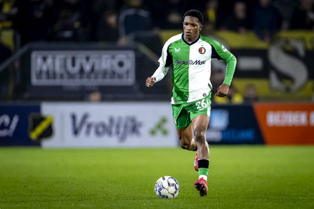 Feyenoord Rotterdam midfielder Givairo Read during the match NAC Feyenoord at the Rat Verlegh stadium for the Dutch Eredivisie season 2024 2025 in BREDA, Netherlands on 15 february 2025, photo by Marcel van Dorst EYE4images DeFodi Images Defodi 746 216498 Defodi-746