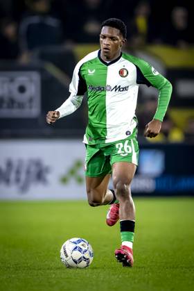 Feyenoord Rotterdam midfielder Givairo Read during the match NAC Feyenoord at the Rat Verlegh stadium for the Dutch Eredivisie season 2024 2025 in BREDA, Netherlands on 15 february 2025, photo by Marcel van Dorst EYE4images DeFodi Images Defodi 746 216500 Defodi-746