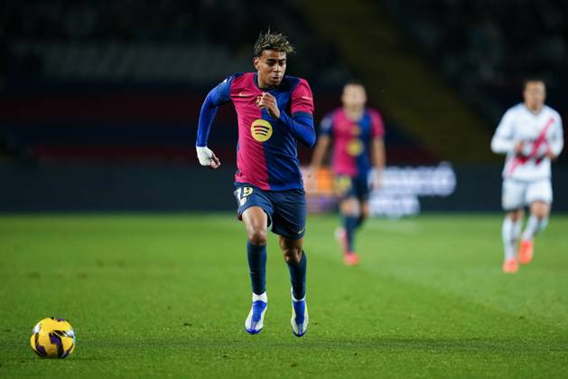 FC Barcelona, Barca Rayo Vallecano. La Liga EA Sports match. Date 24 Lamine Yamal of FC Barcelona during the La Liga EA Sports match between FC Barcelona and Rayo Vallecano played at Lluis Companys Stadium on February 17, 2025 in Barcelona, Spain. kpng Copyright: xBaguxBlancox xPRESSINPHOTOx PS_240217_1979