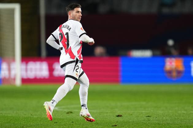 FC Barcelona, Barca Rayo Vallecano. La Liga EA Sports match. Date 24 Adrian Embarba of Rayo Vallecano during the La Liga EA Sports match between FC Barcelona and Rayo Vallecano played at Lluis Companys Stadium on February 17, 2025 in Barcelona, Spain. kpng Copyright: xBaguxBlancox xPRESSINPHOTOx PS_240217_1982