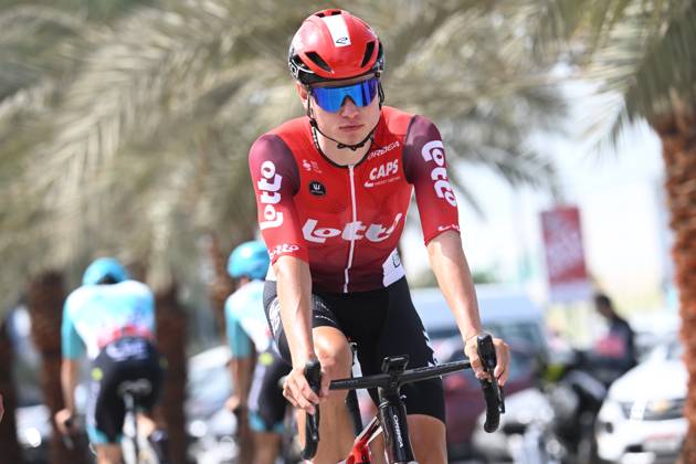 UAE Tour 2025 - Stage 3 JEBEL JAIS, UNITED ARAB EMIRATES - FEBRUARY 19 : Van Eetvelt Lennert (BEL) of Lotto pictured uring Stage 3 of the UAE Tour 2025 cycling race with start in Ras Al Khaimah and finish in Jebel Jais (181km) on February 19, 2025 in Jebel Jais, United Arab Emirates, 19 02 2025 Jebel Jais United Arab Emirates  Copyright: xPeterxDexVoechtx