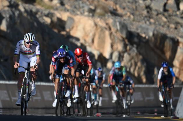 UAE Tour 2025 - Stage 3 JEBEL JAIS, UNITED ARAB EMIRATES - FEBRUARY 19 : Pogacar Tadej (SLO) of UAE Team Emirates in action during Stage 3 of the UAE Tour 2025 cycling race with start in Ras Al Khaimah and finish in Jebel Jais (181km) on February 19, 2025 in Jebel Jais, United Arab Emirates, 19 02 2025 Jebel Jais United Arab Emirates  Copyright: xPeterxDexVoechtx