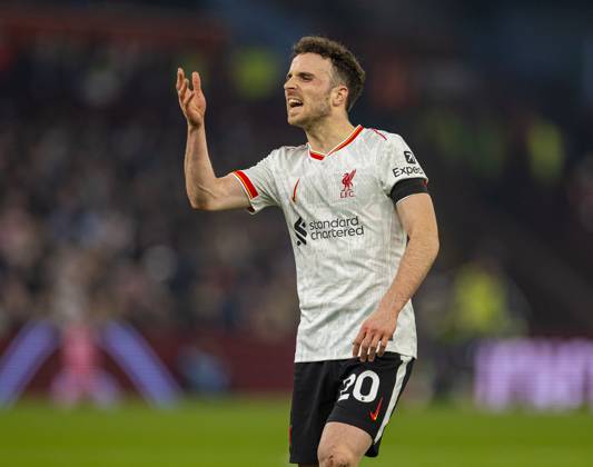 Football - FA Premier League - Aston Villa FC v Liverpool FC BIRMINGHAM, ENGLAND - Wednesday, February 19, 2025: Liverpool s Diogo Jota during the FA Premier League match between Aston Villa FC and Liverpool FC at Villa Park. (Photo by David Rawcliffe Propaganda) BIRMINGHAM Villa Park WEST MIDLANDS ENGLAND Copyright: xDavidxRawcliffex P2025-02-19-Aston_Villa_Liverpool-72
