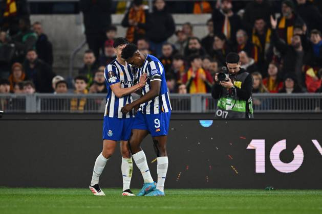 CALCIO - UEFA Europa League - AS Roma vs FC Porto Samu Omorodion of F.C. Porto celebrates after scoring the goal to make it 0-1 during the 2024 25 UEFA Europa League knockout play-off second leg match between A.S. Roma and F.C. Porto at Olympic Stadium on February 20, 2025 in Rome, Italy. Rome Italy  Copyright: xIPAxSport ABACAx