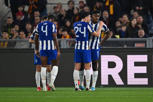 CALCIO - UEFA Europa League - AS Roma vs FC Porto Samu Omorodion of F.C. Porto celebrates after scoring the goal to make it 0-1 during the 2024 25 UEFA Europa League knockout play-off second leg match between A.S. Roma and F.C. Porto at Olympic Stadium on February 20, 2025 in Rome, Italy. Rome Italy  Copyright: xIPAxSport ABACAx