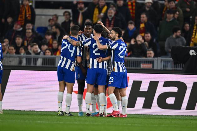 CALCIO - UEFA Europa League - AS Roma vs FC Porto Samu Omorodion of F.C. Porto celebrates after scoring the goal to make it 0-1 during the 2024 25 UEFA Europa League knockout play-off second leg match between A.S. Roma and F.C. Porto at Olympic Stadium on February 20, 2025 in Rome, Italy. Rome Italy  Copyright: xIPAxSport ABACAx