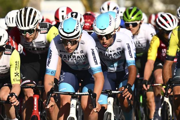 2025 Volta Algarve cycling race - Stage 3 TAVIRA, PORTUGAL - FEBRUARY 21 : riders of Bahrain - Victorious during stage 3 of the 51th edition of the Volta Algarve cycling race, with start in Vila Real Santo Antonio and finish in Tavira on February 21, 2025 in Tavira, Portugal, 21 02 2025 ( Motordriver Kenny Verfaillie - Tavira Portugal  Copyright: xTomasxSiskx