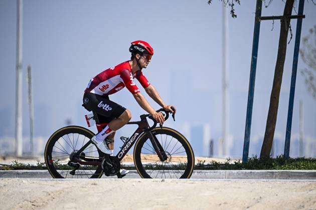 UAE Tour 2025 - Stage 6 ABU DHABI , UNITED ARAB EMIRATES - FEBRUARY 22 : Currie Logan (NZL) of Lotto during Stage 6 of the UAE Tour 2025 cycling race with start in Abu Dhabi Cycling Club and finish in Abu Dhabi Breakwater (165 km) on February 22, 2025 in Abu Dhabi , United Arab Emirates, 22 02 2025 Abu Dhabi United Arab Emirates  Copyright: xPeterxDexVoechtx