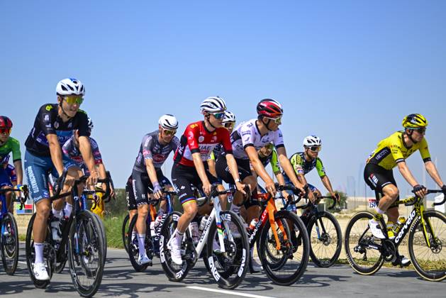 UAE Tour 2025 - Stage 6 ABU DHABI , UNITED ARAB EMIRATES - FEBRUARY 22 : Pogacar Tadej (SLO) of UAE Team Emirates during Stage 6 of the UAE Tour 2025 cycling race with start in Abu Dhabi Cycling Club and finish in Abu Dhabi Breakwater (165 km) on February 22, 2025 in Abu Dhabi , United Arab Emirates, 22 02 2025 Abu Dhabi United Arab Emirates  Copyright: xPeterxDexVoechtx