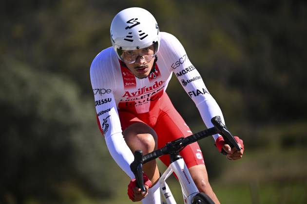 2025 Volta Algarve cycling race - Stage 5 MALHAO, PORTUGAL - FEBRUARY 23 : Leal Claudio (POR) of Aviludo-Louletano-Loule during stage 5, an individual time trial, of the 51th edition of the Volta Algarve cycling race, with start in Salir and finish in Malhao on February 23, 2025 in Malhao, Portugal, 23 02 2025 ( Motordriver Kenny Verfaillie - Malhao Portugal  Copyright: xTomasxSiskx