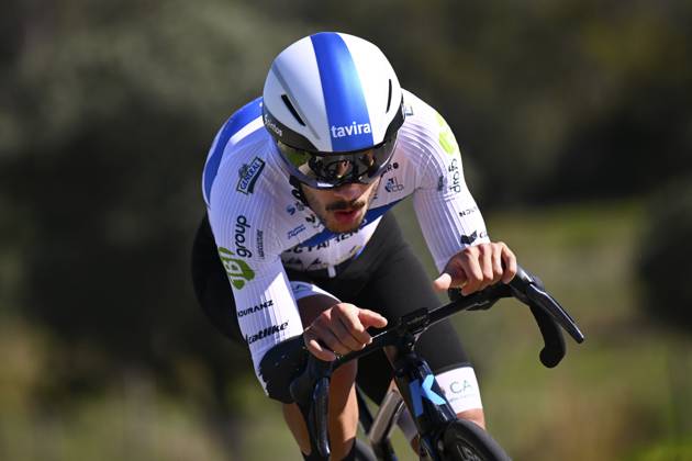 2025 Volta Algarve cycling race - Stage 5 MALHAO, PORTUGAL - FEBRUARY 23 : Campos Francisco (POR) of AP Hotels & Resorts Tavira SC Farense during stage 5, an individual time trial, of the 51th edition of the Volta Algarve cycling race, with start in Salir and finish in Malhao on February 23, 2025 in Malhao, Portugal, 23 02 2025 ( Motordriver Kenny Verfaillie - Malhao Portugal  Copyright: xTomasxSiskx